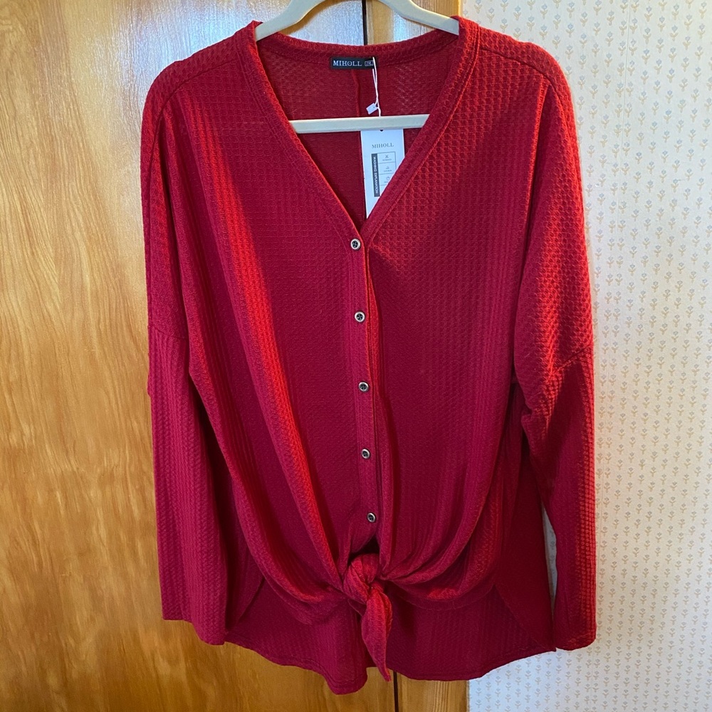 Long sleeve button up sweater